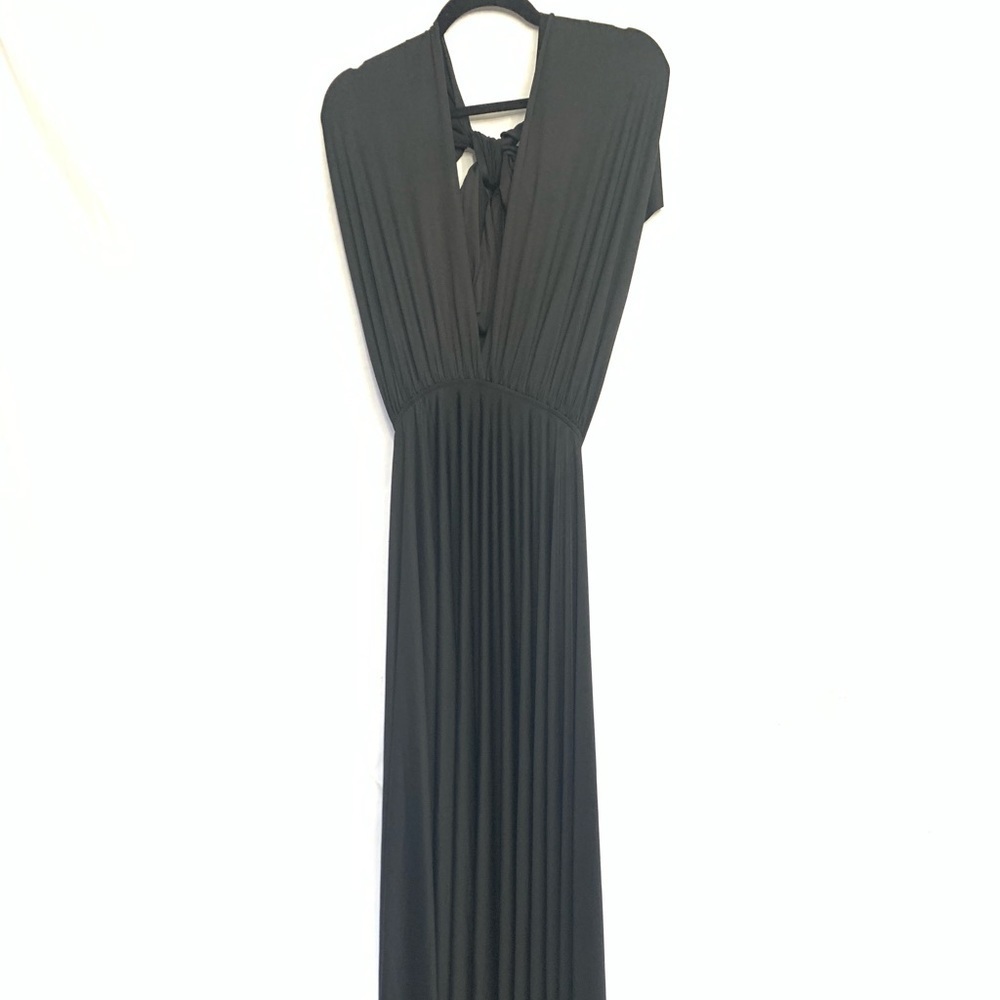 Lob collection LBD woman’s black dress midi back tie lightweight size small